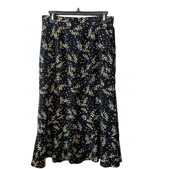 Vintage Sag Harbor Floral Midi Skirt Size 12 Petite - Picture 1 of 7